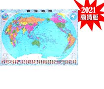 2021 revised edition 105 * 75CM world map waterproof with national flag National emblem national anthem