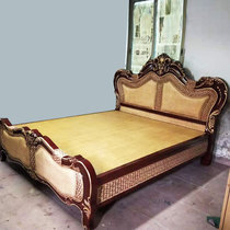 Rattan double bed Real rattan bed 1 8 meters solid wood bed Indonesian rattan furniture 1 5 meters rattan art bed European solid wood bed