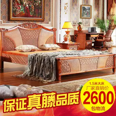 In South-East Asia furniture rattan Queen really teng chuang teng bian chuang teng yi chuang double single really rattan 1 8 meters bed