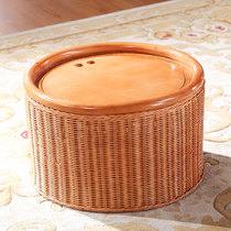 Ito woven storage stool Shoe stool Storage stool Covered finishing storage box Shoe rest footstool round stool