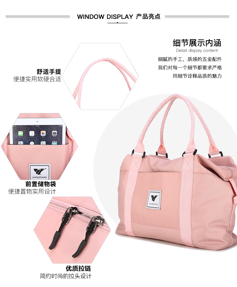 Túi hành lý vải lưới màu đỏ túi du lịch khoảng cách ngắn xách tay mang túi nữ gấp duffel túi thể thao nhẹ túi thể dục - Túi du lịch túi du lịch đẹp