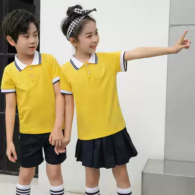Kindergarten garden uniforms summer school uniforms set short-sleeved College cotton children's class uniforms sports uniforms