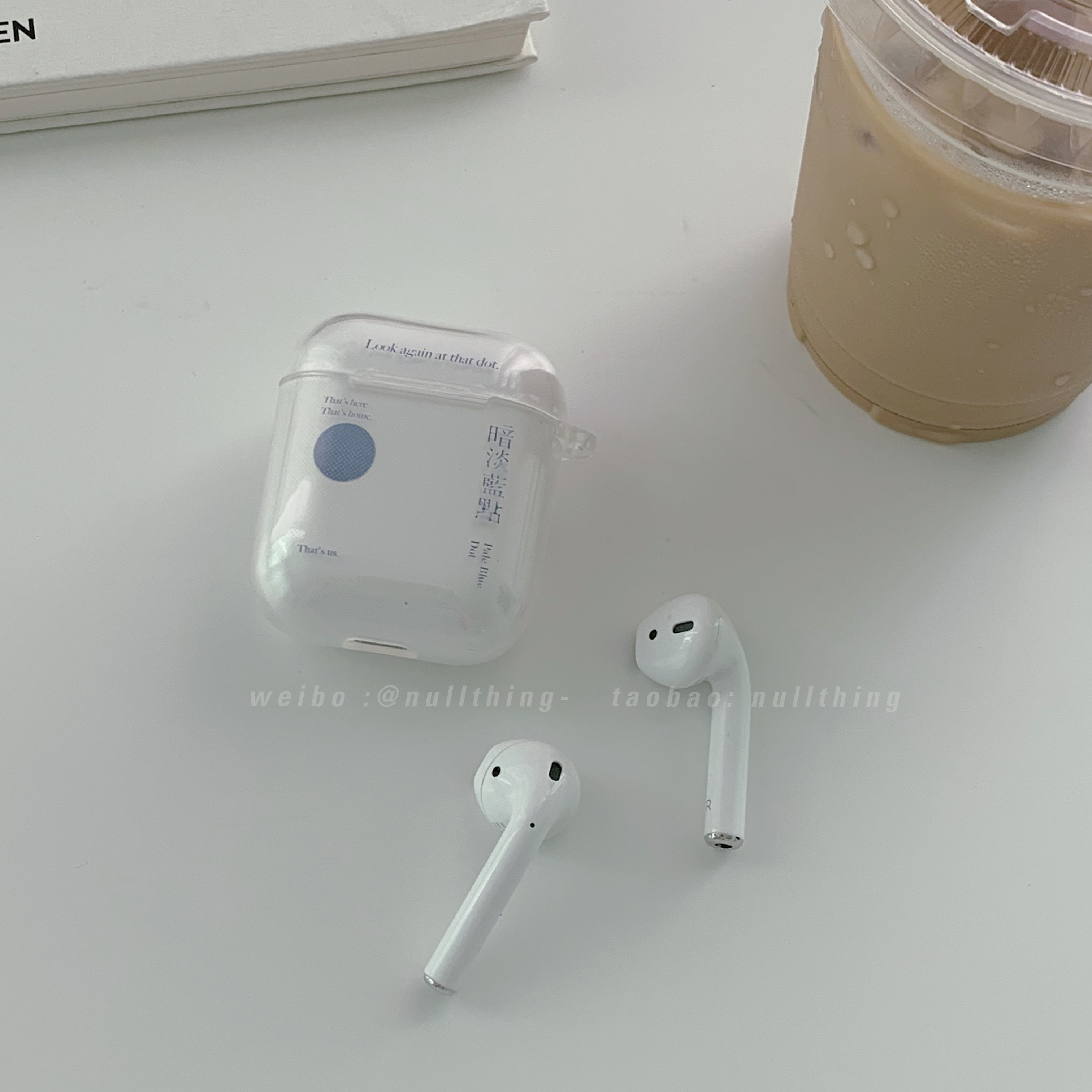 nullthing original PBD dim blue dot transparent AirPods shell small phone protective shell two or three generations
