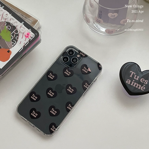 nullthing ® Независимый дизайн Tu Es Aime Series Love Transparent Shell Apple Android Peach Mobile Shell