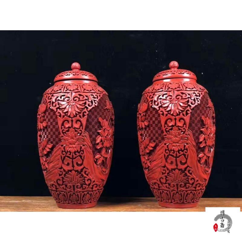 Antique folk crafts specialty handicraft craft red paint equipment will be canned