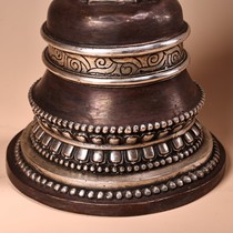 A pair of Nepalese and Tibetan craftsmanship pure copper high relief chiseled silver Tibetan pagodas