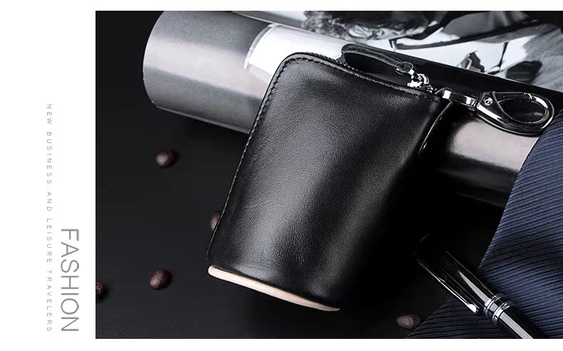 Bù nhìn của Nam Giới Nhỏ Túi Chìa Khóa Da Eo Thống Coin Wallet Da Xe Keychain Dây Kéo Túi Chìa Khóa ví đựng tiền 