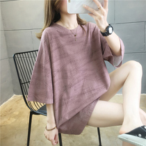 2021 new cotton maternity dress Korean version of fashion loose large size medium long short-sleeved t-shirt womens top base shirt