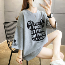 Foreign style maternity clothes in summer new printing Korean version loose large size short-sleeved t-shirt womens top base shirt outside the tide