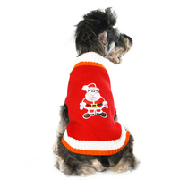 Cartoon Santa Claus Cardigan Teddy Schnauzer Dog Sweater British Short Cat Clothes Winter