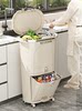 Kitchen Trash Can for Home Use, 2025 New Model, Japanese-Style, Dedicated for Dry and Wet Separation, Large Capacity, No Need to Bend Over, Food Waste Bin