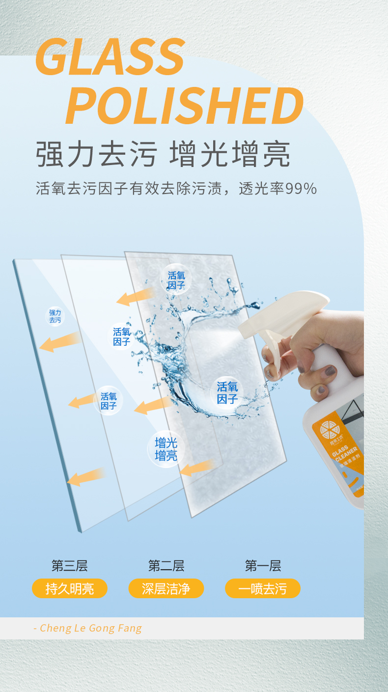橙乐工坊玻璃清洁剂500g 图5