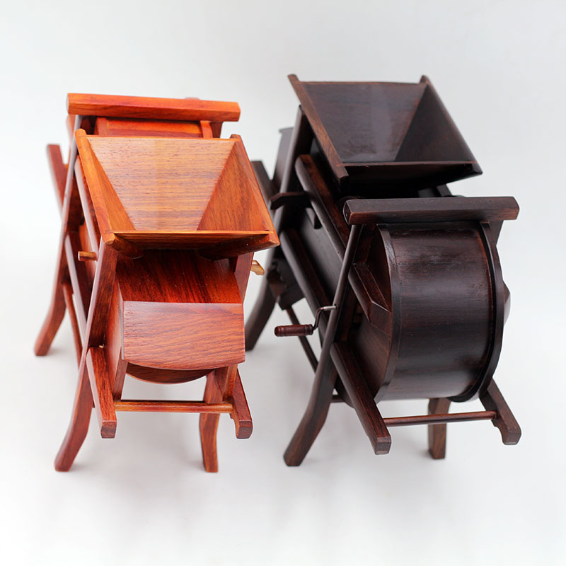 Red acid branch furniture miniature farm tool model home decoration wood carving ornaments handicrafts windmill water mill gifts