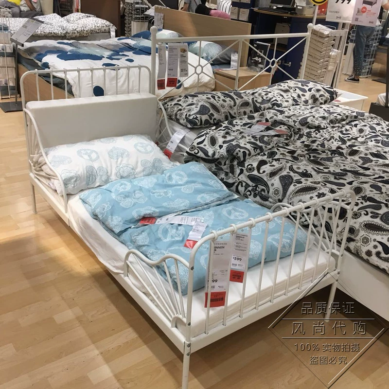 giường IKEA Myron trẻ em với hàng rào sắt rèn duỗi giường cậu bé cô gái khâu nhỏ giường đơn mua trong nước - Giường