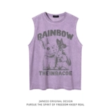 Кролик, парная одежда для влюбленных, мультяшная спортивная майка топ, футболка без рукавов, в американском стиле, свободный крой