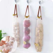 Creative-hanging fruit and vegetable containing mesh bag portable handle kitchen multifunction hollowed-out breathable garlic onion hanging bag