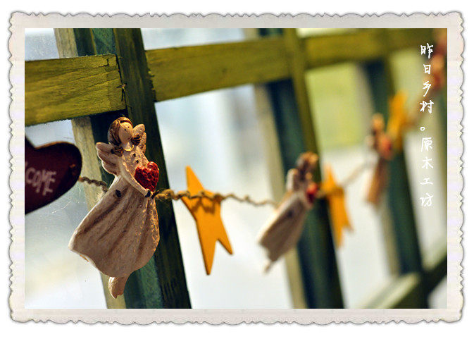 (Yesterday's Village) Angels in the World European and American Villages Resin Angels Star Hanging Strings Wall Decorations