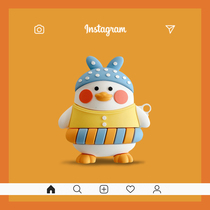 Turban duck for Apple airpods protective cover airpodspro third generation Shell Wireless Bluetooth earphone cover airpods2 generation two cute creative silicone soft ipods