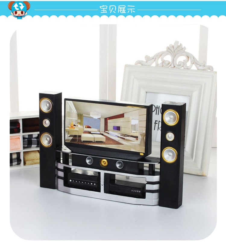 Barbie búp bê hộp quà tặng nhầm lẫn búp bê TV phụ kiện đồ chơi đồ nội thất nhà hát TV đen trang sức cho búp bê