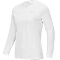 KOLON SPORT Kolon outdoor casual clothing womens V-neck moisture-absorbent long-sleeved bottoming sports sun protection stretch T-shirt