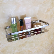 Punch-free bathroom 304 stainless steel rectangular frame single-layer toilet storage rack triangle basket corner frame