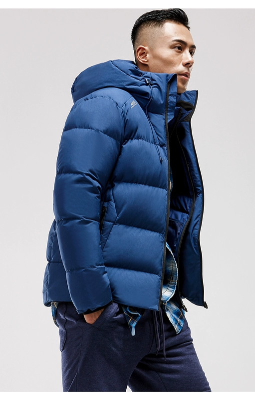 Anta down jacket nam ngắn đoạn 2018 mới dày thể thao xuống áo khoác trùm đầu nhẹ và ấm để giữ [pass]