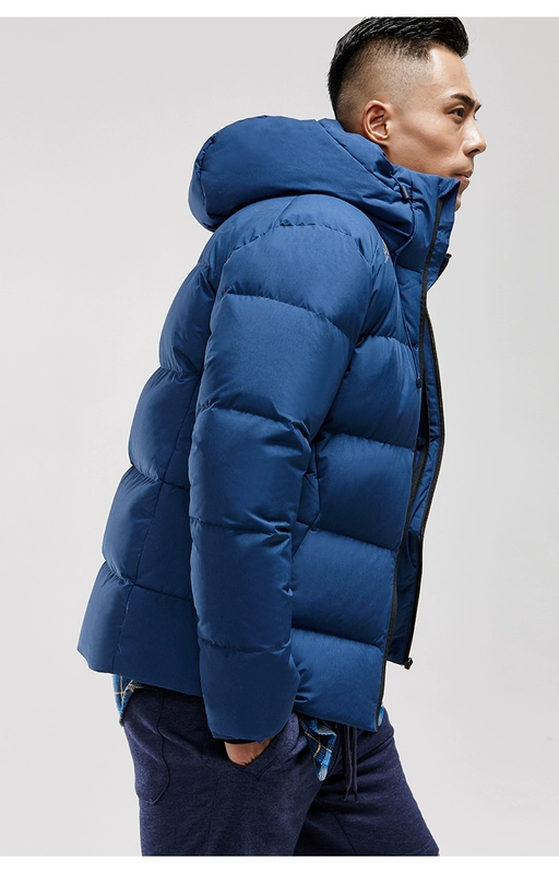 Anta down jacket nam ngắn đoạn 2018 mới dày thể thao xuống áo khoác trùm đầu nhẹ và ấm để giữ [pass] áo phao lông vũ uniqlo