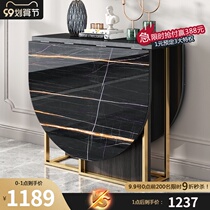 Post-modern light luxury folding table household small apartment Nordic restaurant invisible dining table and chair combination glass table