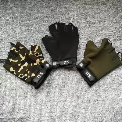 Outdoor military fan accessories military green gloves half finger riding new Dew finger sailor dance gloves Black thin wear-resistant