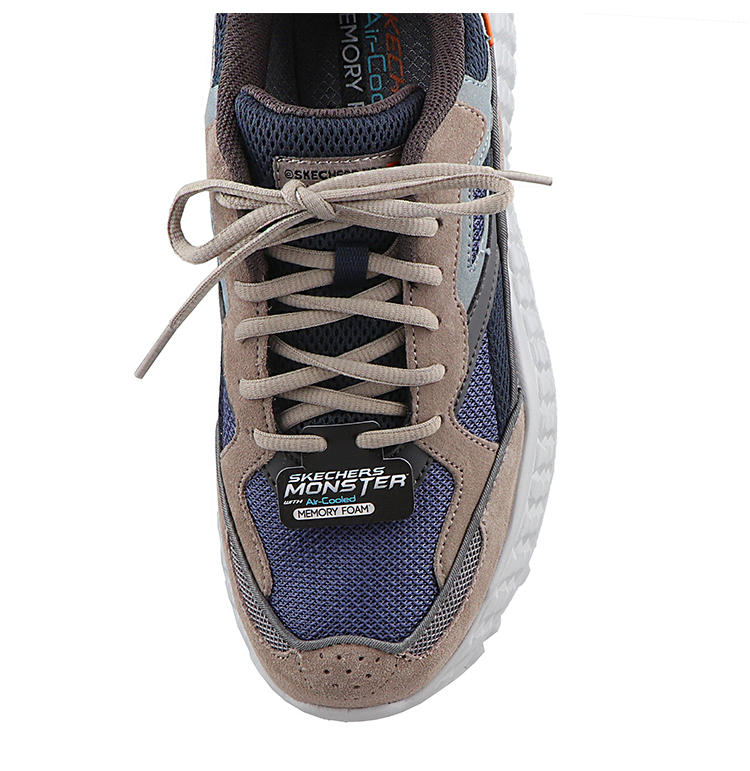 Skechers SKECHERS 19 năm nam MONSTER thoải mái đệm giày thể thao thoáng khí 51942 - Giày chạy bộ giày sneaker nam trắng