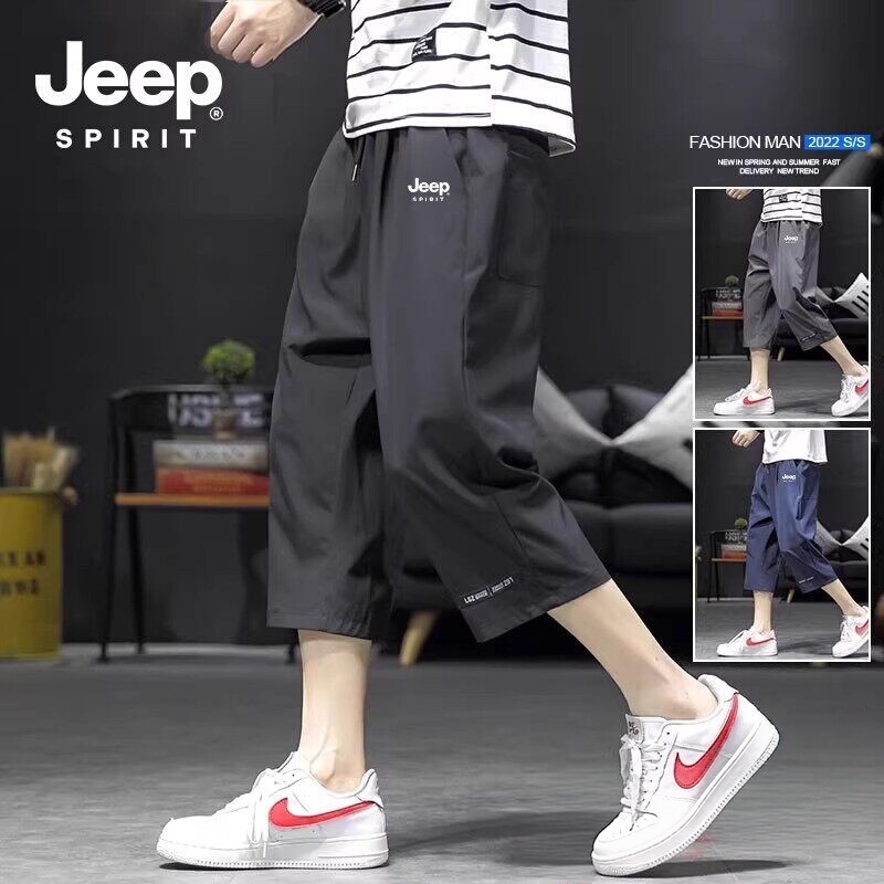 Jeepspirit Jeep Loose Straight Casual Pants Trendy Sports Shorts Summer Thin Quick-Drying Cropped Pants for Men Jeepspirit Jeep Loose Straight Casual Pants Trendy Sports Shorts Summer Thin Quick-Drying Cropped Pants for Men