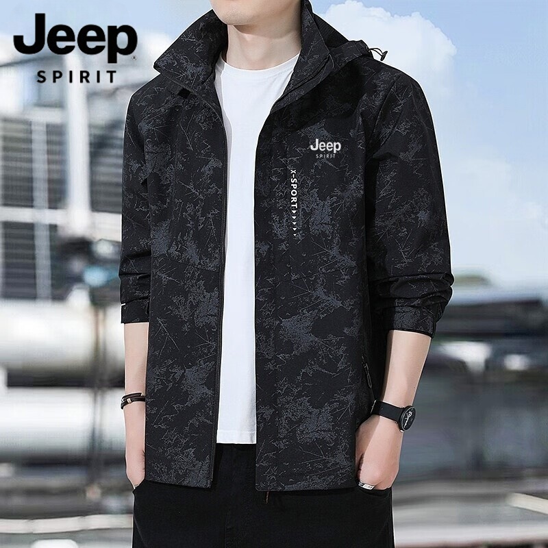 Jeep Spirit Jeep Jacket Men's Jacket New Spring and Autumn Outdoor Waterproof Removable Hooded Jacket Jeep Spirit Jeep Jacket Men's Jacket New Spring and Autumn Outdoor Waterproof Removable Hooded Jacket