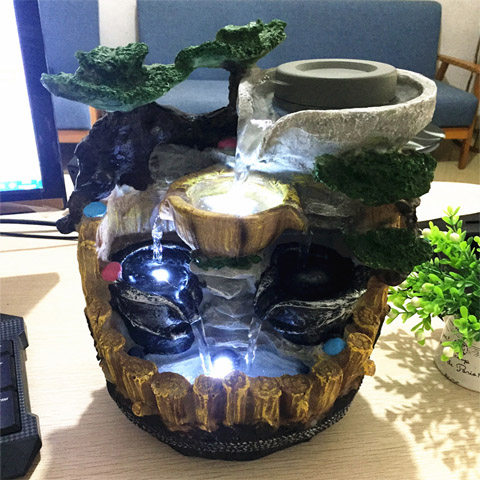 Pipeline fountain fake hills, fake cat fix feng shui wheel book tea table front desk reception to open gift