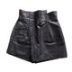 Plus size ins leather shorts women's high waist-covering pants skirt autumn and winter new irregular a-line wide-leg pants slim boot pants trend