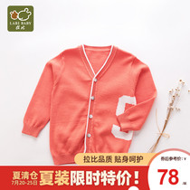 Rabi official flagship store Autumn baby top T-shirt Mens and womens childrens knitwear base sweater sweater 1-3 years old