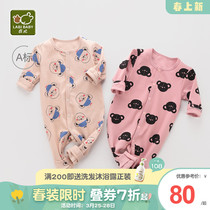 Rabbi Official Flagship Baby Clothes Autumn Clothing Newborn Baby Conjoined Clothes Spring Autumn Khaclothes Climbing Clothes Out
