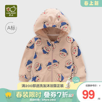 Rabbis official flagship childrens jacket spring and autumn boy girls baby baseball suit with cap jacket blouse foreign air