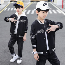 Boys coat spring and autumn clothes 2021 new foreign style Korean childrens baseball uniforms