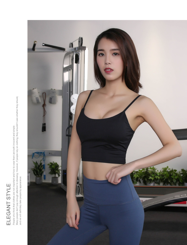 Vẻ đẹp gợi cảm trở lại dây đeo vai mỏng dây đeo thể thao áo ngực nữ khô nhanh thấm mồ hôi chạy tập luyện chống sốc tập hợp đồ lót yoga - Đồ lót thể thao áo ba lỗ tập gym nữ