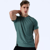 Crew neck loose large size stretch quick-drying top Training half sleeve mens breathable trendy sports short-sleeved T-shirt fitness clothes