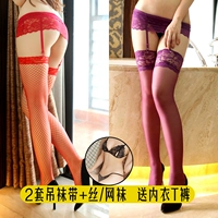 Garter set vớ sexy gợi cảm nữ ren garter vớ đen loli màu vớ kẹo màu đồ lót ren