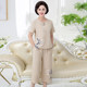 Mother's summer dress pure cotton linen suit middle-aged and elderly women's summer short-sleeved elderly two-piece loose old man's clothes