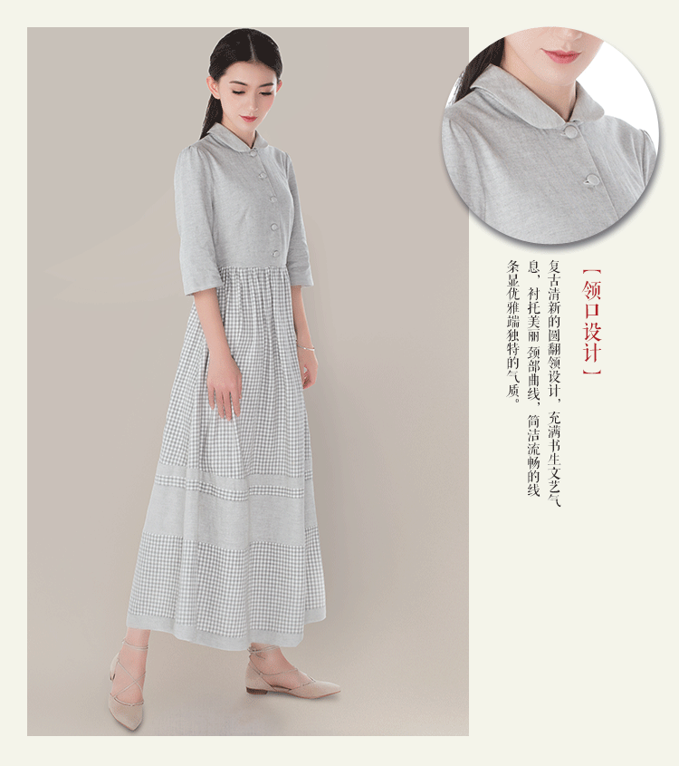Thiết kế nguyên bản 2018 hè nữ mới retro văn học cotton đầm dài khí chất thon gọn - Sản phẩm HOT váy bầu công sở