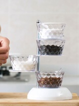 Rotating vertical seasoning case plastic multilayer seasoning box Home Multi-functional multi-grid integrated Dogs upper and lower level