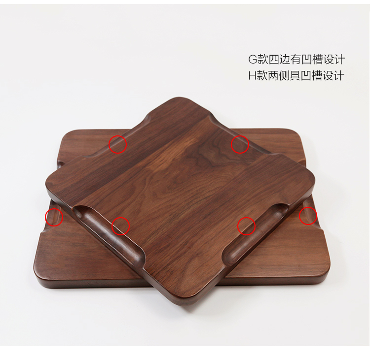 Khay gỗ rắn hình chữ nhật trà bằng gỗ cup khay trà tấm gỗ đĩa trái cây bánh mì snack khay Nhật Bản khay hộ gia đình khay gỗ đựng đồ ăn