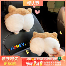 Cartoon Kirky Car Headrest neck pillow pair for car leaning pillow cuddles cute car seat pillow waist leaning on female