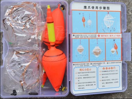 Box two sets of cake fishing group Flamid monster eagle claw - claw - claw - dedicated fish hook exploded sea rod gear