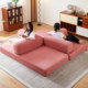 Large Striped Velvet Vacuum Compression Modular Sofa Bed