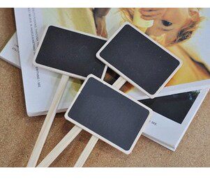 Ultra mini flower sign wooden small blackboard flower inserted message inserts and writing board baby drawing board gardening supplies