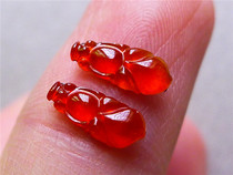 Shengxing Jade natural Burmese Jade A cargo jade ice red feudie A pair of goldfish earrings 0316